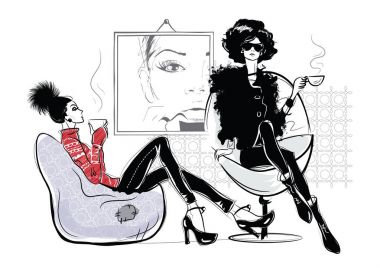 genç güzel kadın kahve içme.