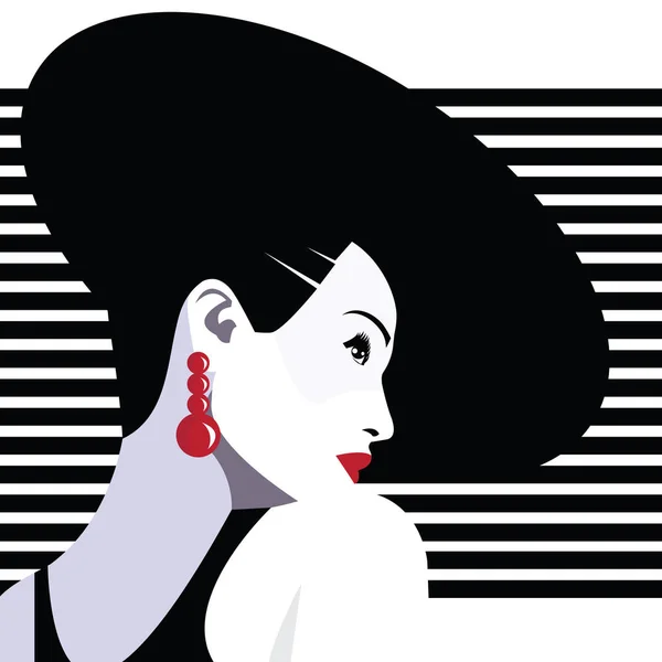 Mujer de moda en estilo pop art. — Vector de stock