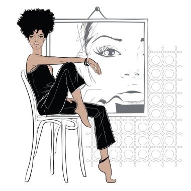 Robot resim tarzında moda kadını..