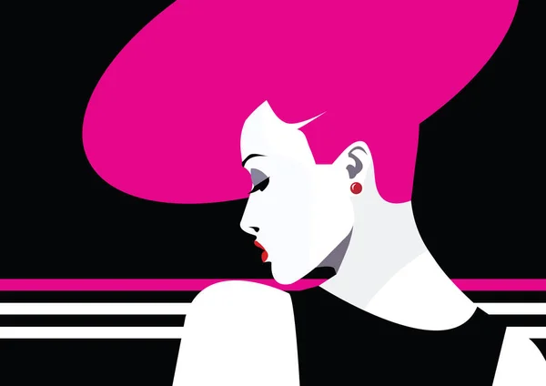 Fashion vrouw in stijl pop art. — Stockvector