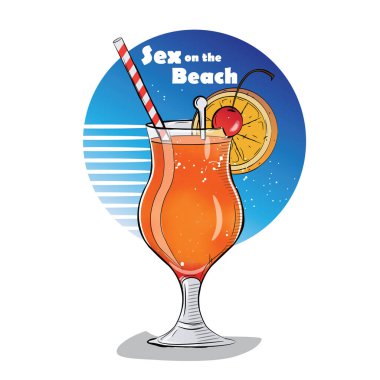 elle çizilmiş resmi kokteyl.