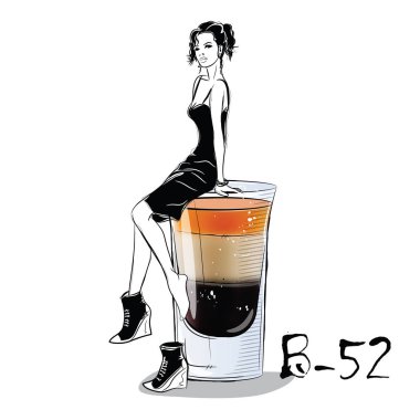 elle çizilmiş resmi kokteyl.