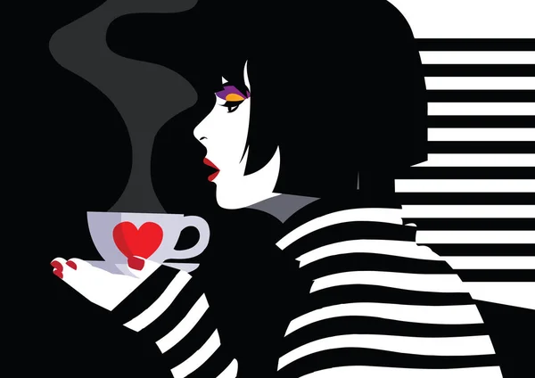 Mujer de moda en estilo pop art. — Vector de stock