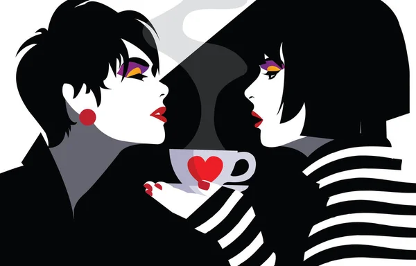 Fashion vrouw in stijl pop art. — Stockvector