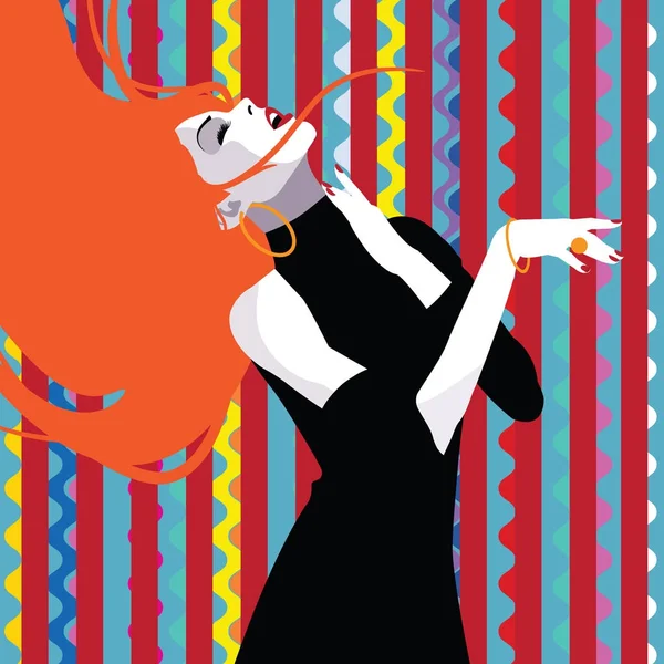 Fashion woman in style pop art. — Stock Vector