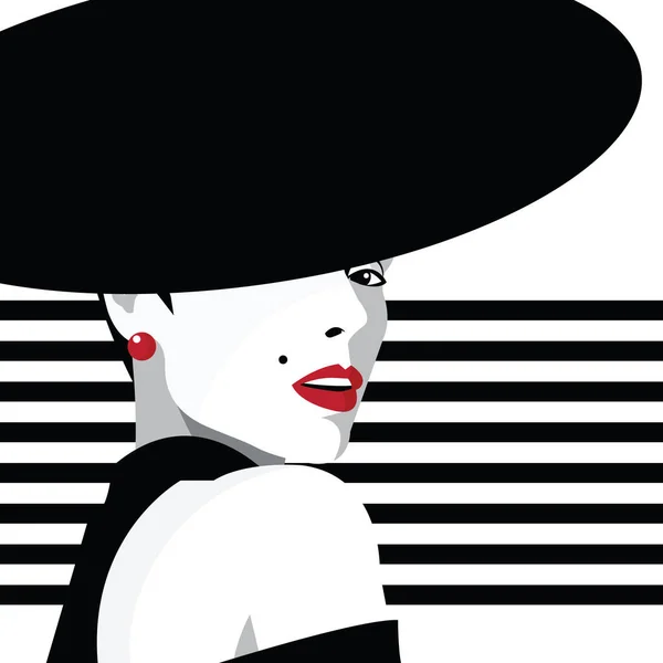 Mode meisje in stijl pop art. — Stockvector