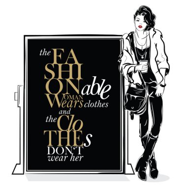 Kroki tarzı kadın moda moda teklifle.