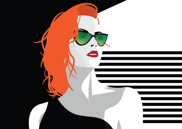 Fashion vrouw in stijl pop art. — Stockvector