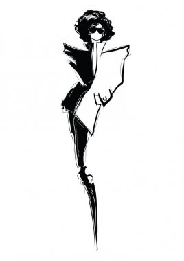 Robot resim tarzında bir moda kızı. Moda kadın portresi.