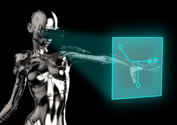 3d 그림입니다. 세련 된 인조 여자. — 스톡 사진