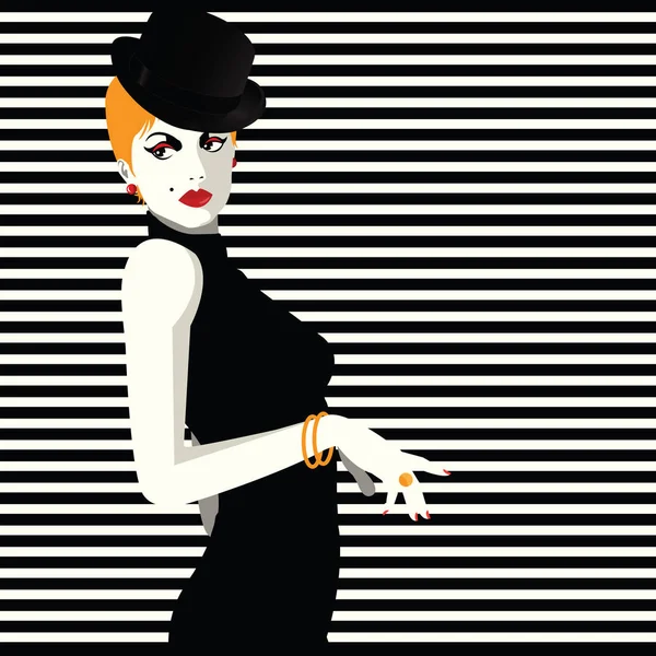 Mujer de moda en estilo pop art. — Vector de stock