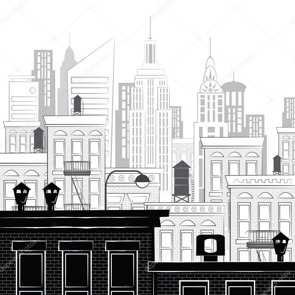Vector illustration of a sketch of new york