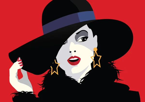 Mode vrouw in stijl pop art. Modeillustratie — Stockvector