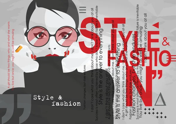 Fashion girl in styke Pop art. Retro móda. Módní ilustrace. — Stockový vektor