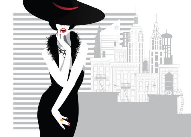 Moda sanatındaki moda kadını. Moda çizimi