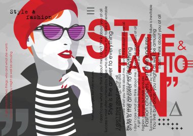 Moda sanatındaki moda kadını. Moda çizimi