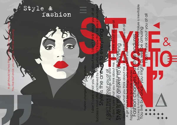 Modemädchen in styke pop art. Retro-Mode. Mode-Illustration. — Stockvektor