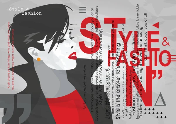Fashion girl in styke Pop art. Retro fashion. Fashion illustration. — Stock Vector
