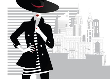 Moda sanatındaki moda kadını. Moda çizimi