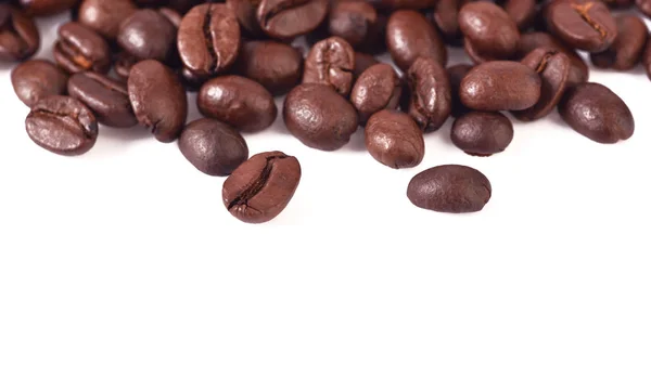 Biji kopi diisolasi pada latar belakang putih — Stok Foto