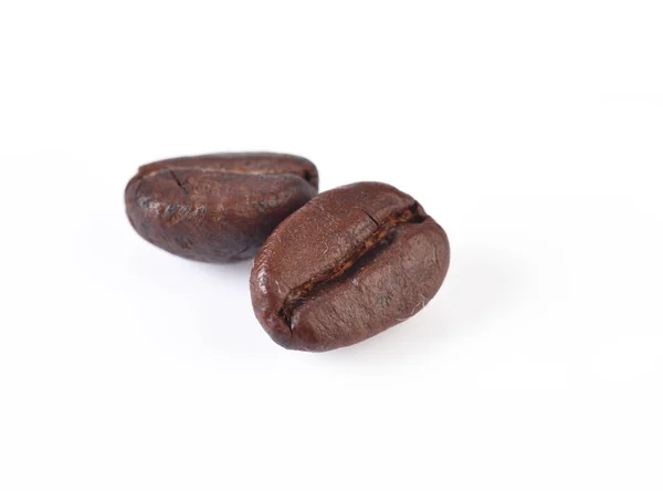 하얀 배경에 분리 된 커피콩 — 스톡 사진