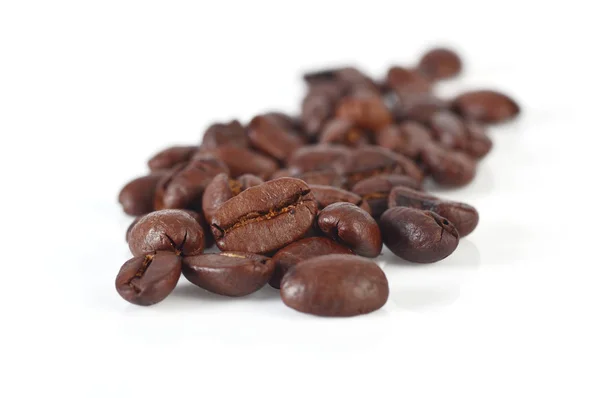 Roasted Coffee Beans Isolated White Background Cutout — Stock Photo, Image