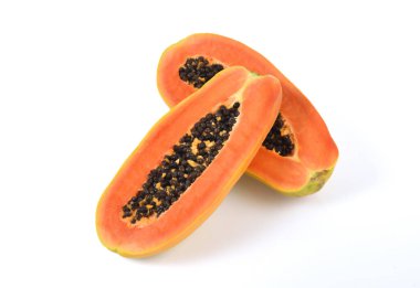 papaya beyaz arkaplanda izole