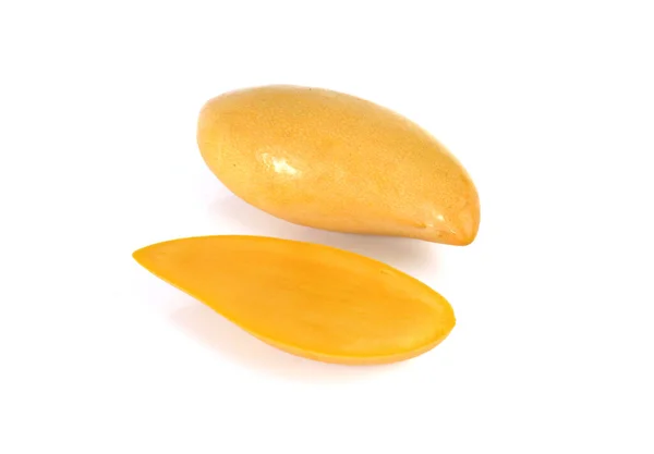 Mango Kuning Diisolasi Pada Latar Belakang Putih Mangga Buah Jus — Stok Foto