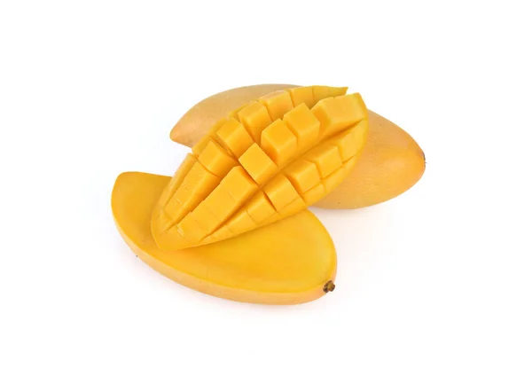 Gelbe Mango Isoliert Auf Weißem Hintergrund Mango Frucht — Stockfoto