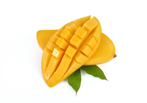 Sárga Mangó Izolált Fehér Alapon Mangó Gyümölcs — Stock Fotó