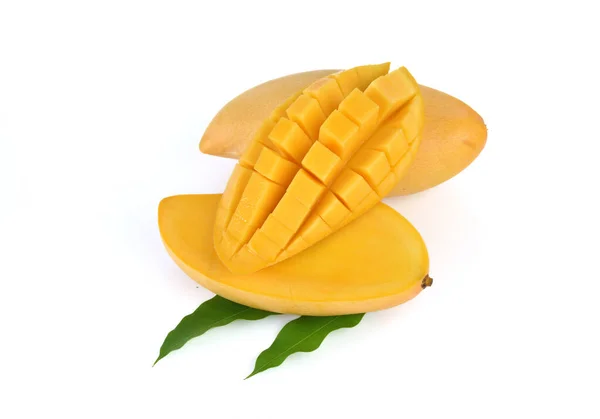 Mango Amarillo Aislado Sobre Fondo Blanco Mango Fruta — Foto de Stock
