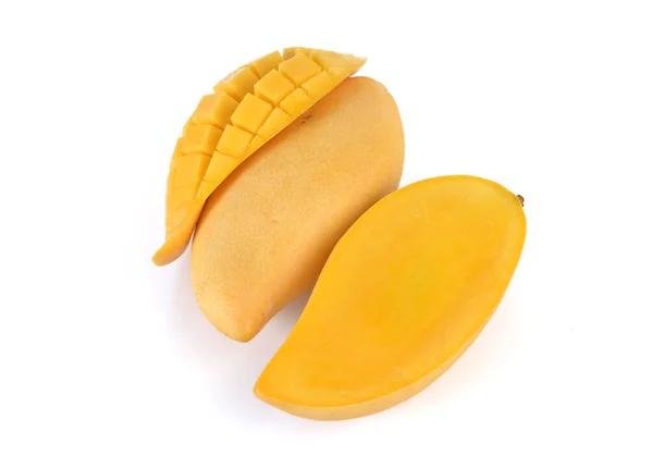 Žluté Mango Izolované Bílém Pozadí Mango Ovoce — Stock fotografie