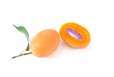 Marian plum or maprang (thai fruit) isolated on white background
