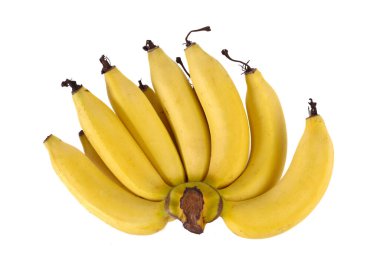 Beyazlar üzerinde soyutlanmış muzlar