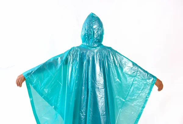 Beyaz arkaplanda izole edilmiş yağmurluk