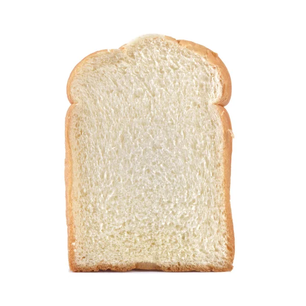 Pedaço Pão Branco Sobre Fundo Branco — Fotografia de Stock