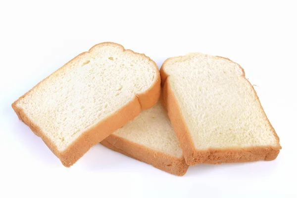 白色背景的白面包 — 图库照片