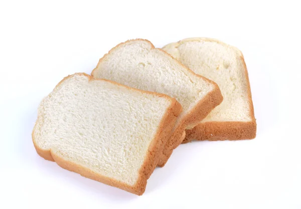 Piece White Bread White Background — Stock Photo, Image