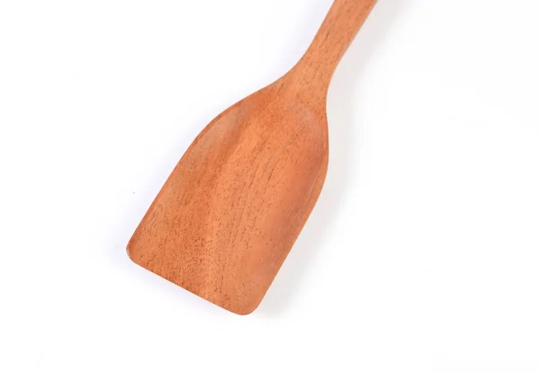 Top View Wooden Mixing Spoon Isolated White — Stock Photo, Image