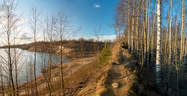 Sentiero Lungo Lago Vsevolozhsk Regione Leningrado Panorama — Foto Stock