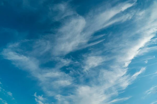 Feather clouds in the blue sky during the day