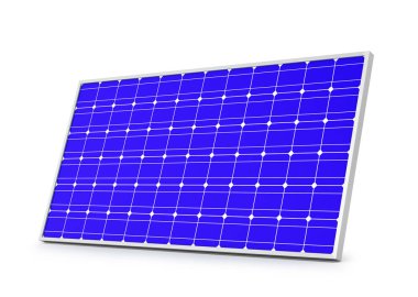 güneş paneli üzerinde beyaz izole. 3D çizim