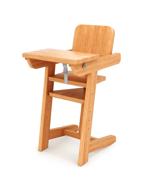 Chair. Wooden chair for feeding baby. 3D illustration — Stock Photo, Image