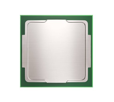 Merkezi bilgisayar işlemcisi beyaza izole edildi. 3d oluşturma