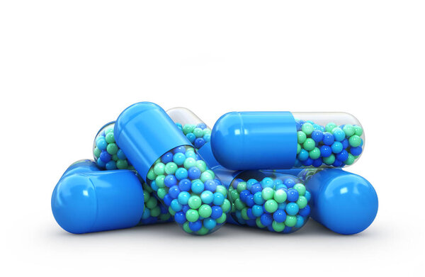 Медицинские таблетки таблетки на белом фоне. 3d иллюстрация

