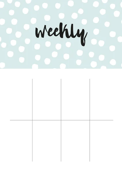 Lineated  weekly planner blank page — Stock Vector