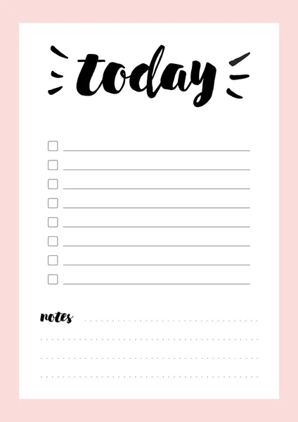 Blank notebook sheet with word today — Stock Vector
