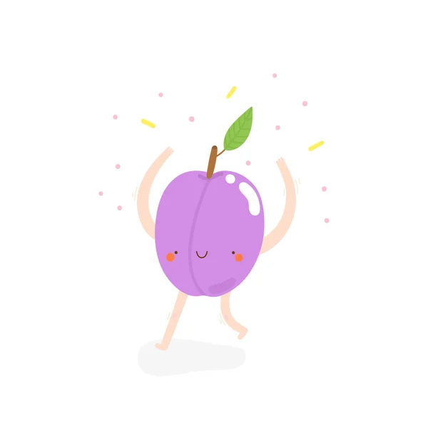 Dancing plum drawing — Stock Vector