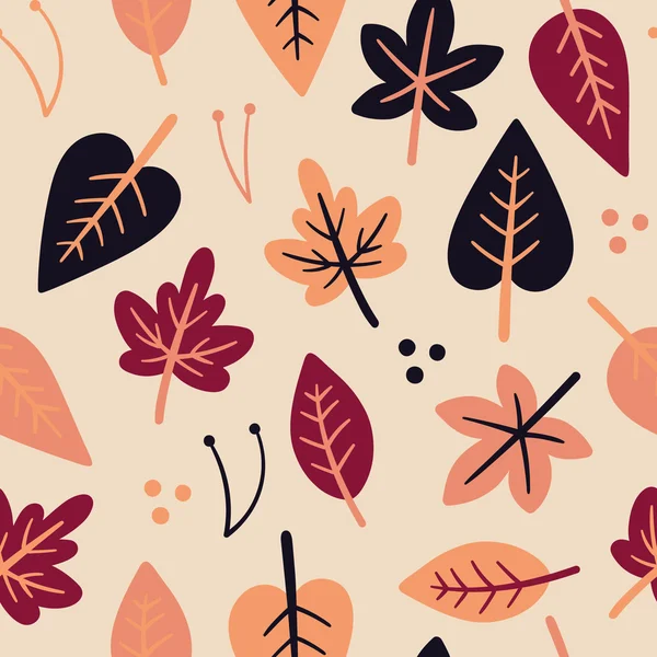 Různé barevné podzimní listí — Stockový vektor