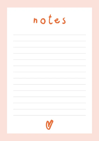 Hoja de cuaderno blanco con líneas horizontales — Vector de stock